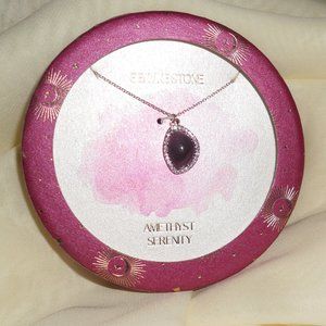 NIB Great Gift Amethyst Serenity Necklace Genuine Stone Crystals